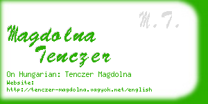 magdolna tenczer business card